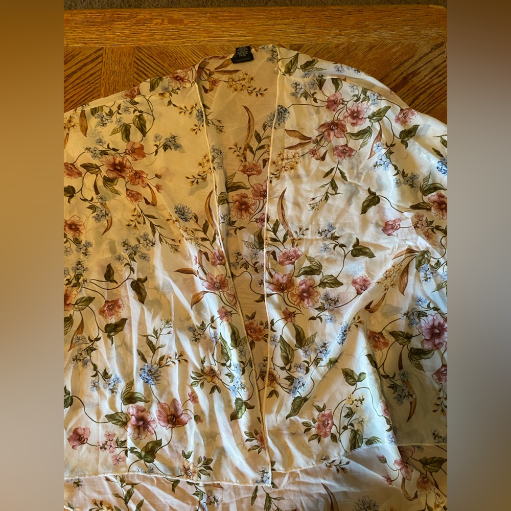 see through flower cardigan small